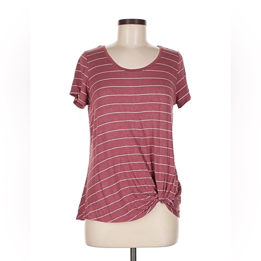 Nine Britton Burgundy and White Striped Top